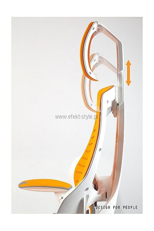 Fotel Obrotowy WAU Elastomer biały/pomarańczowy
