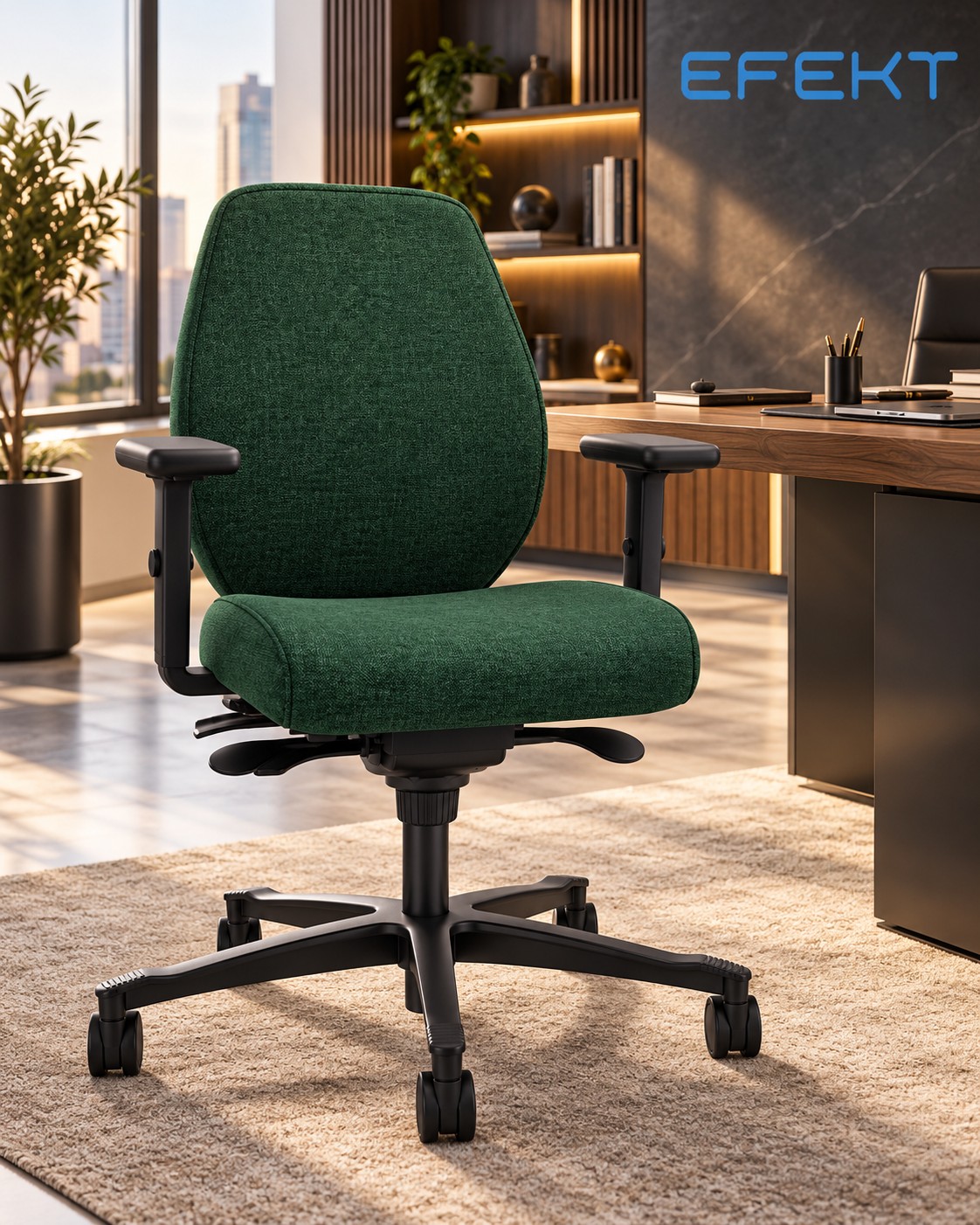 Fotel ergonomiczny sędziowski/gabinetowy niski Bjarg bez zagłówka