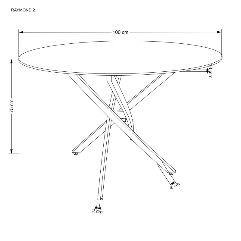 RAYMOND 2 stół fi 100/73 cm, blat - biały marmur, nogi - złoty