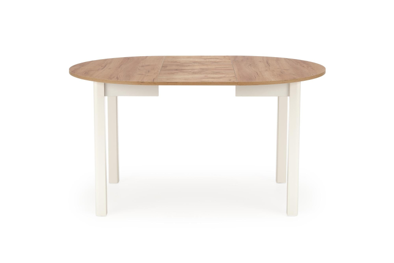 RINGO stół 102-142x102x76 cm, kolor blat dąb craft, nogi - biały