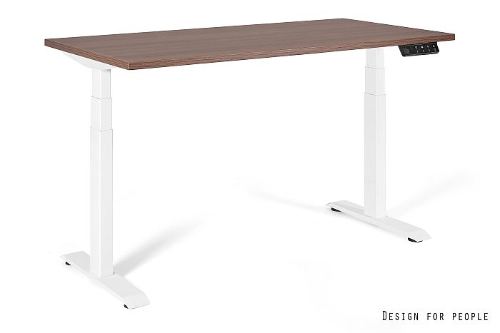 ACTIVE I-YZ-17 Biurko z elektryczną regulacją wysokości, blat 160x70 cm kolor walnut, stelaż biały