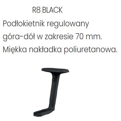 R8 czarny - regulacja góra-dół