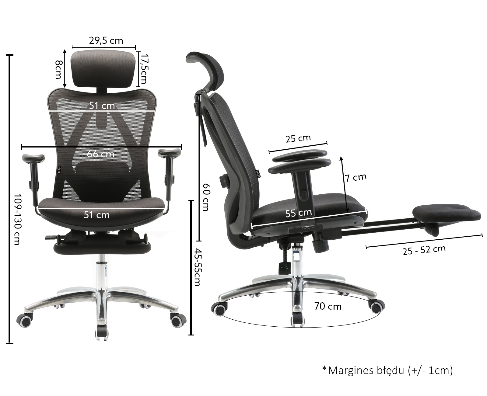Fotel ergonomiczny ANGEL biurowy obrotowy eurOpa plus z podnóżkiem