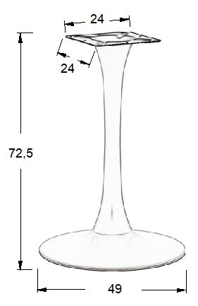 Podstawa do stolika SH-9108-1/W fi 49 cm wys. 72,5 cm