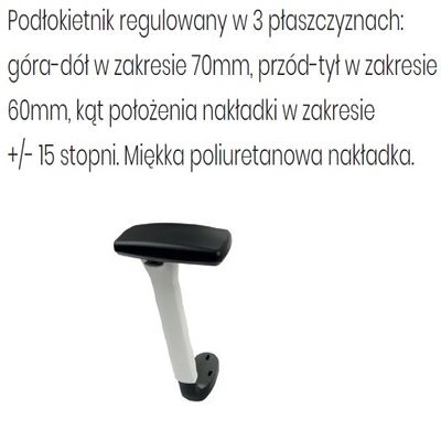 R1 biały - regulacja w 3 płaszczyznach
