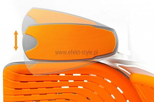Fotel Obrotowy WAU Elastomer biały/pomarańczowy