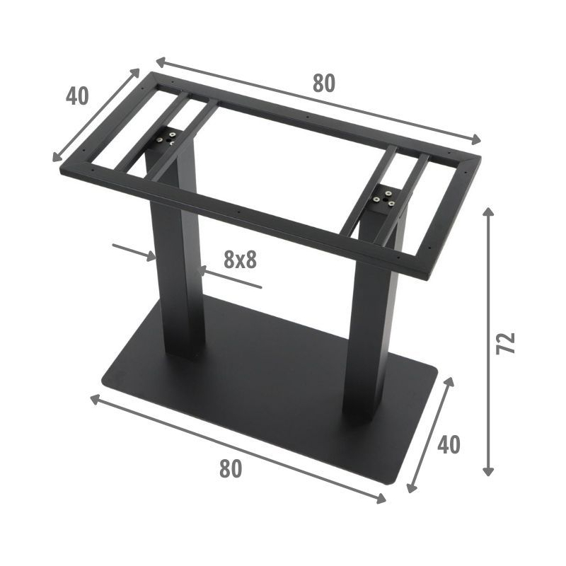 Podstawa do stolika SH-5003-3/B wysokość 72 cm; 80x40 cm