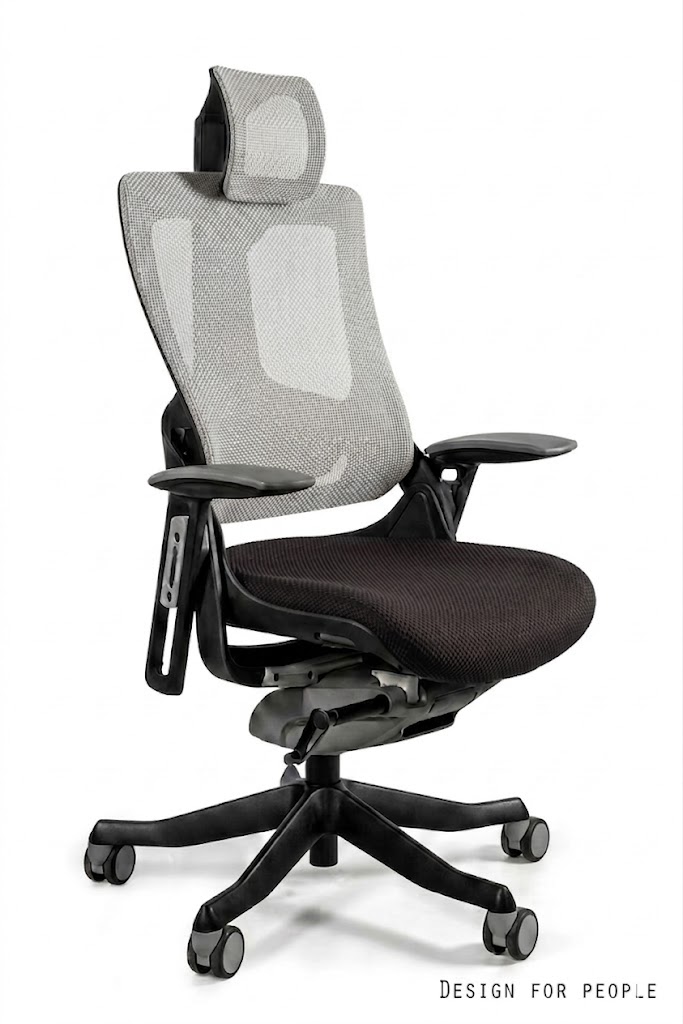 WAU 2 Fotel obrotowy czarny, siatka NW42 SNOWY/tkanina BL418 BLACK