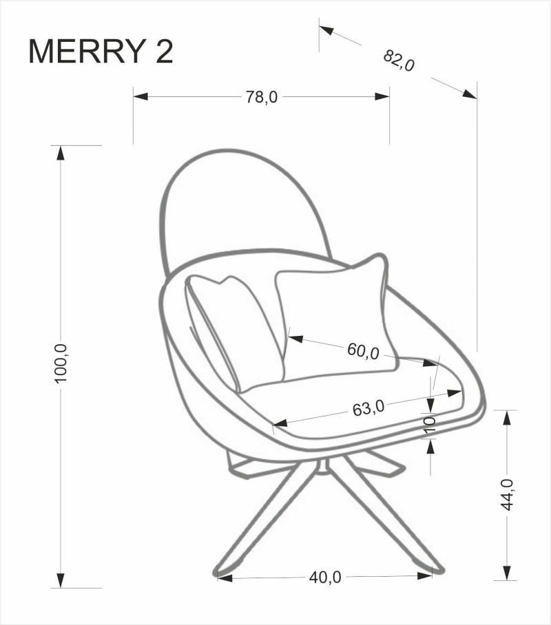 MERRY 2 fotel wypoczynkowy z funkcją obracania, kremowy