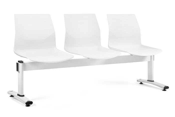 RITA 2313W-3W Ławka 3 osobowa - stelaż biały, kubełek white