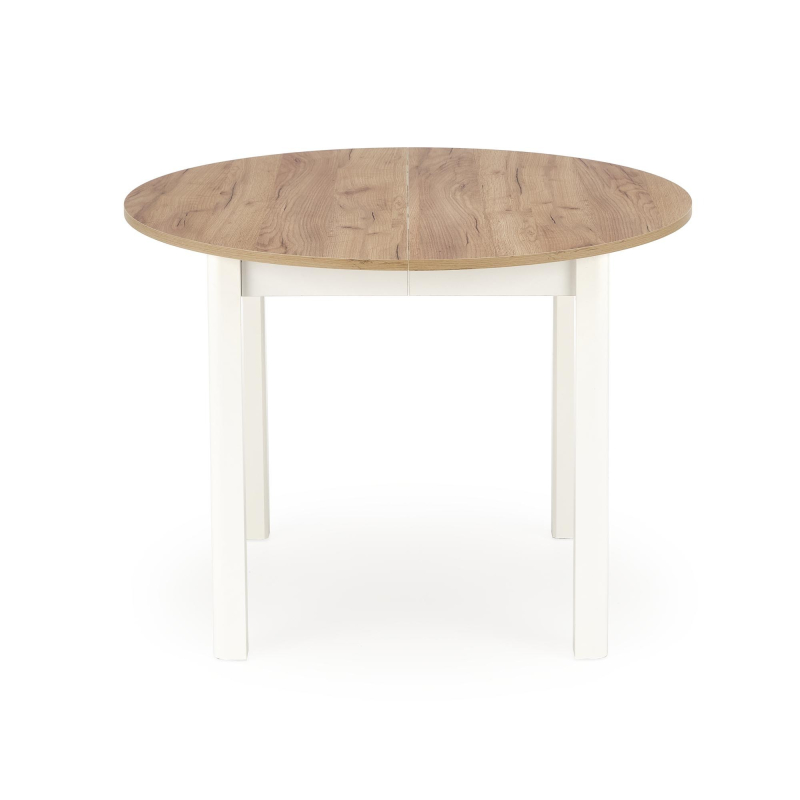 RINGO stół 102-142x102x76 cm, kolor blat dąb craft, nogi - biały