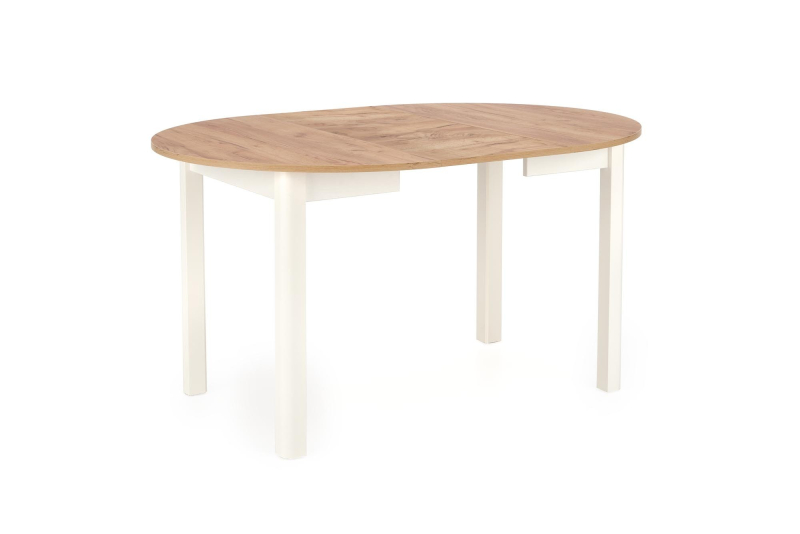 RINGO stół 102-142x102x76 cm, kolor blat dąb craft, nogi - biały