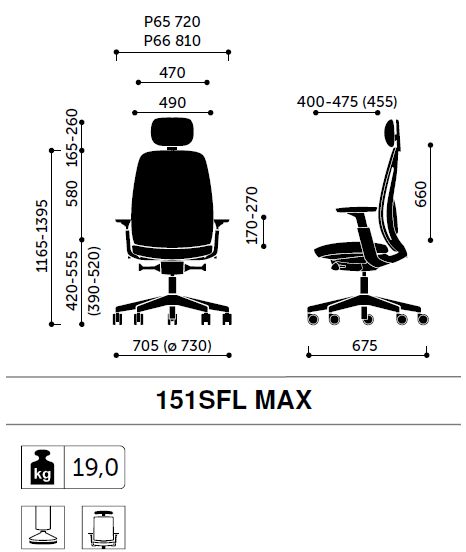 Fotel biurowy Pace 151SFL MAX