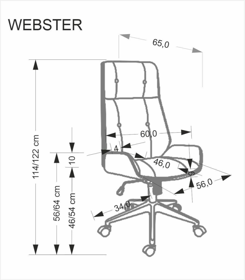 WEBSTER fotel gabinetowy orzechowy/czarny