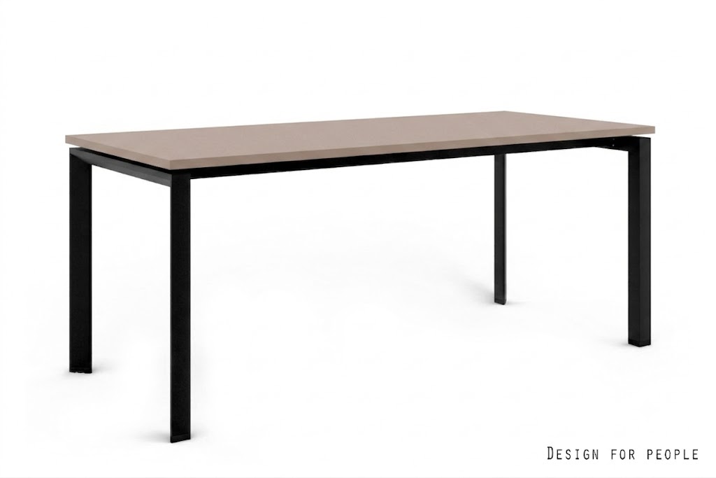Biurko / Stół PASON Manager Desk 180 x 80 cm – Beżowy Blat / Czarny Stelaż