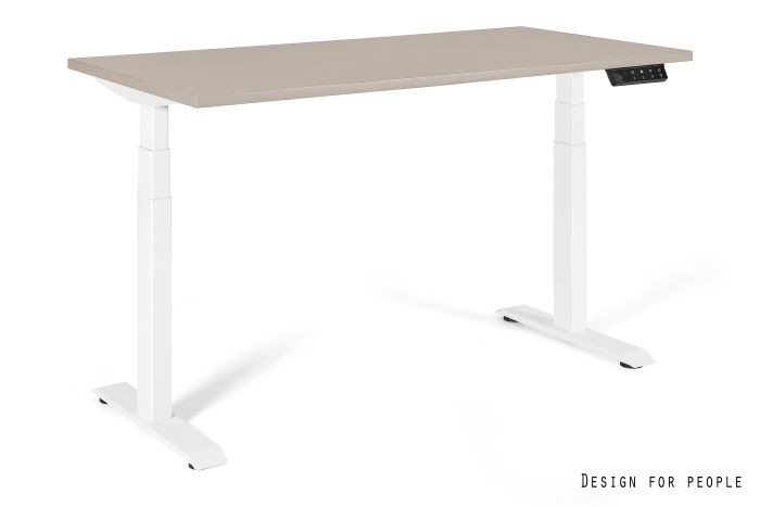 ACTIVE I-YZ-14 Biurko z elektryczną regulacją wysokości, blat 160x70 cm kolor beżowy, stelaż biały
