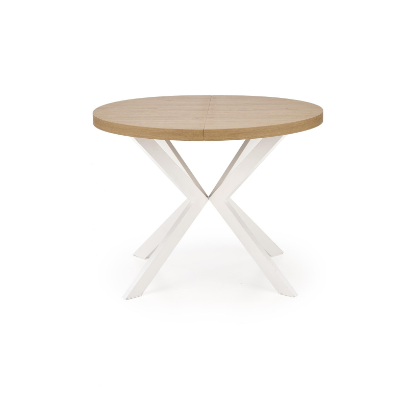 PERONI stół rozkładany100-250/100/75 cm, dąb złoty - biały