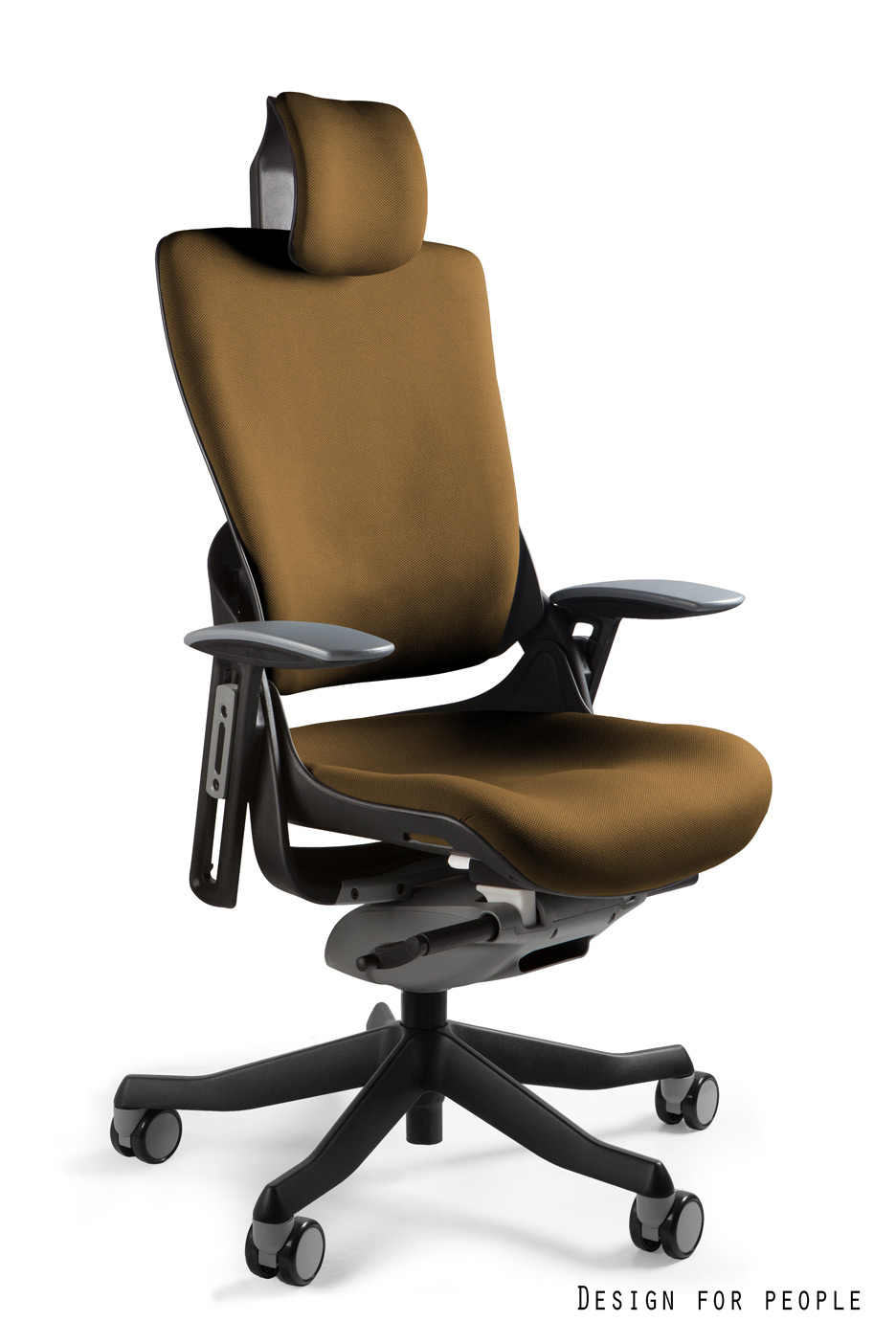 WAU 2 Fotel obrotowy czarny, tkanina BL408 KHAKI
