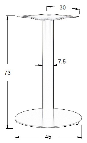 Podstawa do stolika SH-5001-5/B  fi 45 cm, wys. 73 cm