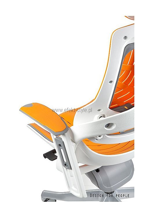 Fotel Obrotowy WAU Elastomer biały/pomarańczowy