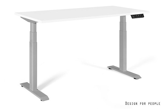 ACTIVE I-YZ-02 Biurko z elektryczną regulacją wysokości, blat 140x70 cm kolor biały, stelaż szary