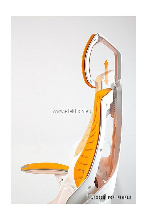 Fotel Obrotowy WAU Elastomer biały/pomarańczowy