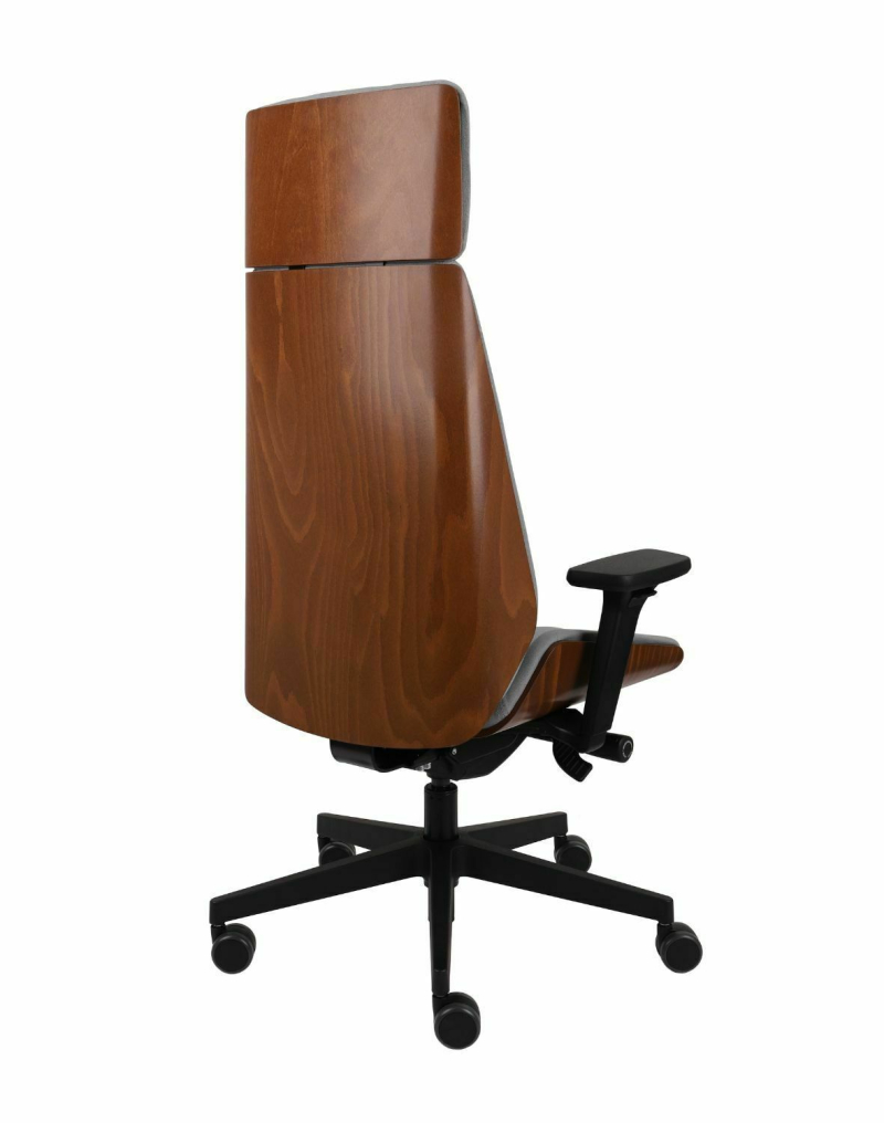 Fotel gabinetowy MOON WOOD HD BLACK/CHROME
