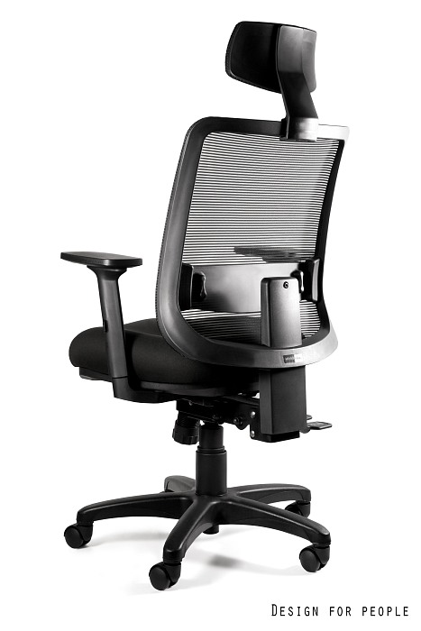 SAGA (1219) - Fotel obrotowy SIATKA SM01 CZARNA/TKANINA BL415 ROYALBLUE