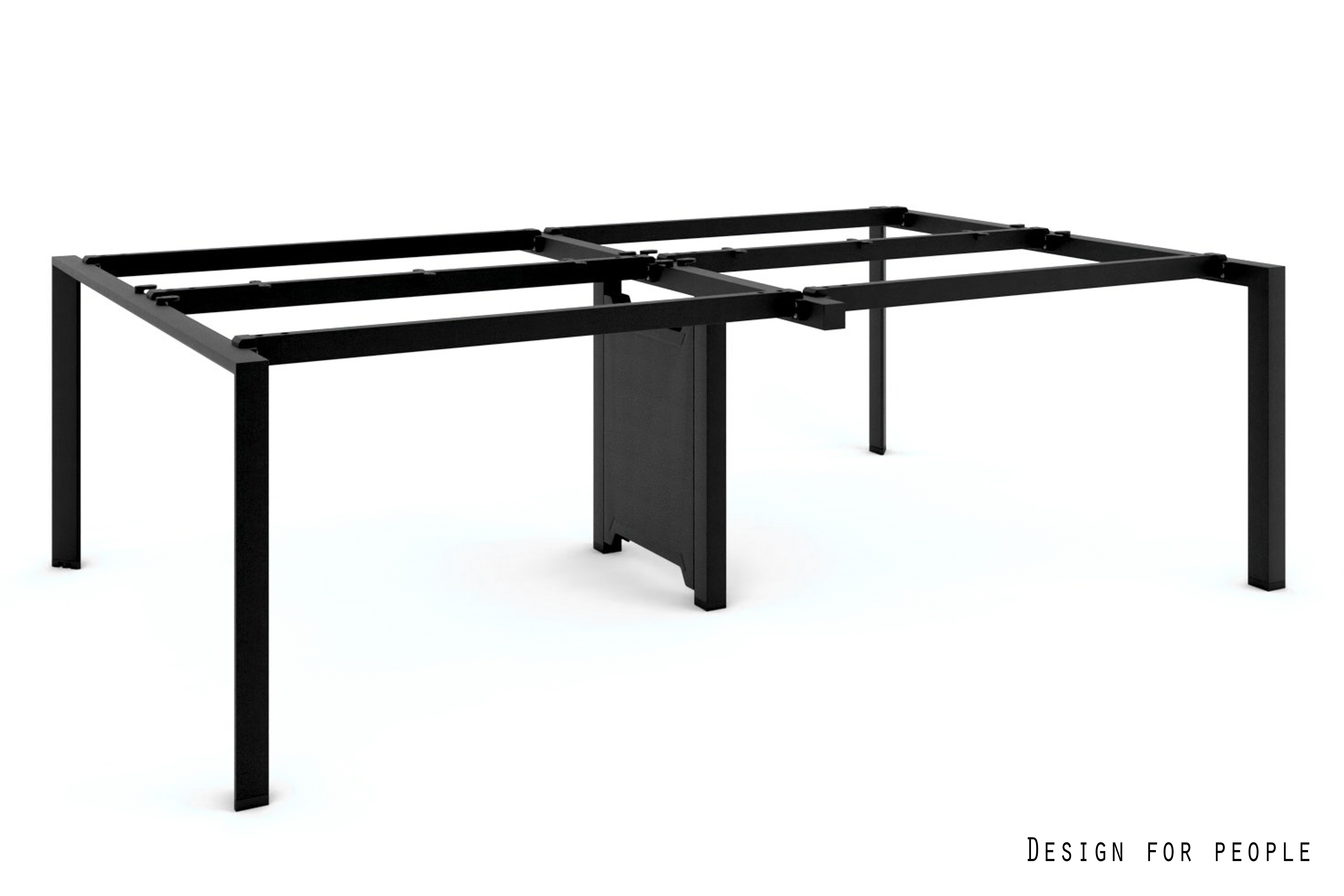 Stelaż do biurka / stołu PASON WORKSTATION 4 / czarny 240x138 cm
