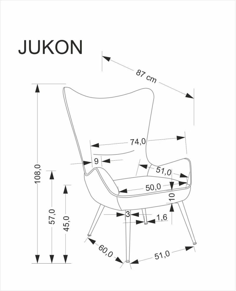 JUKON fotel wypoczynkowy kremowy