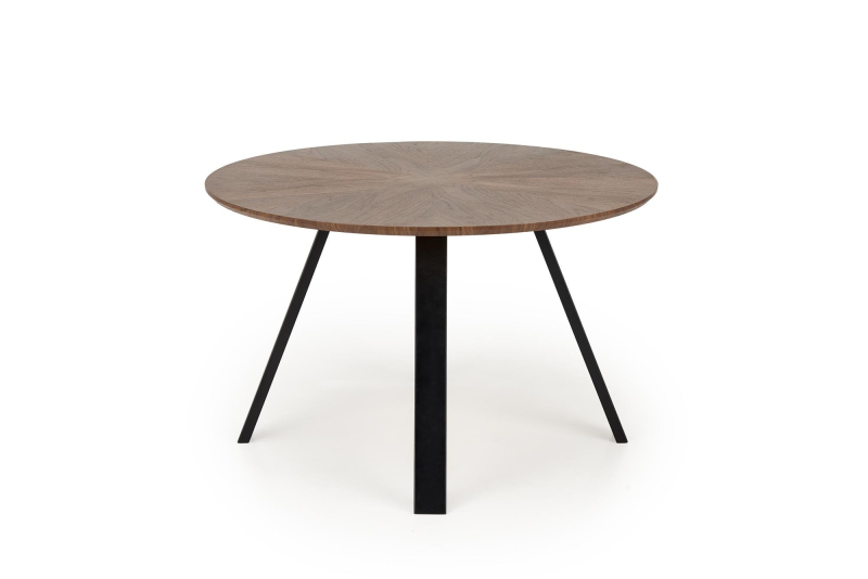 DANILO stół okrągły fi 120/74/65 cm, blat - orzechowy, nogi - czarny