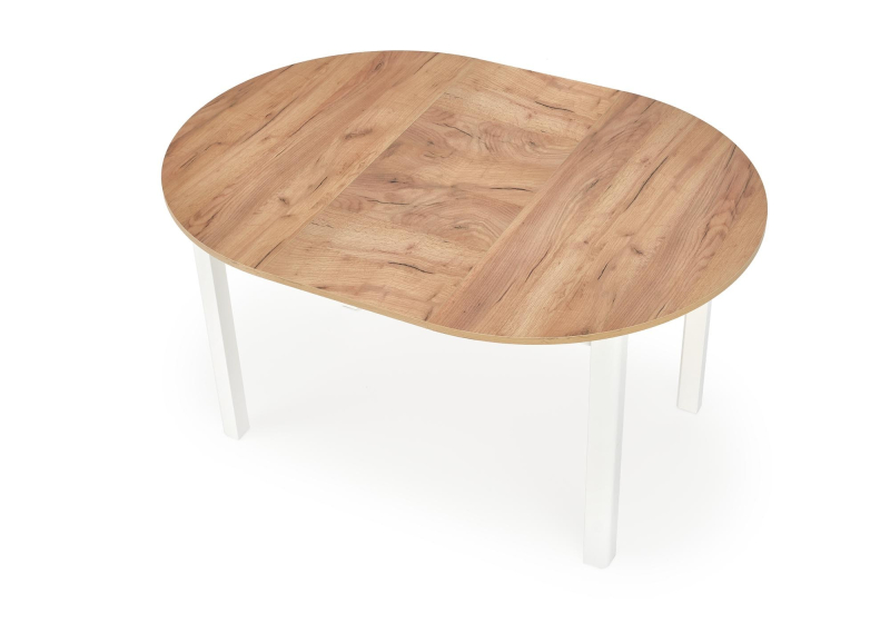 RINGO stół 102-142x102x76 cm, kolor blat dąb craft, nogi - biały