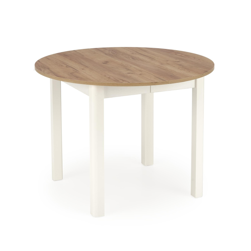 RINGO stół 102-142x102x76 cm, kolor blat dąb craft, nogi - biały