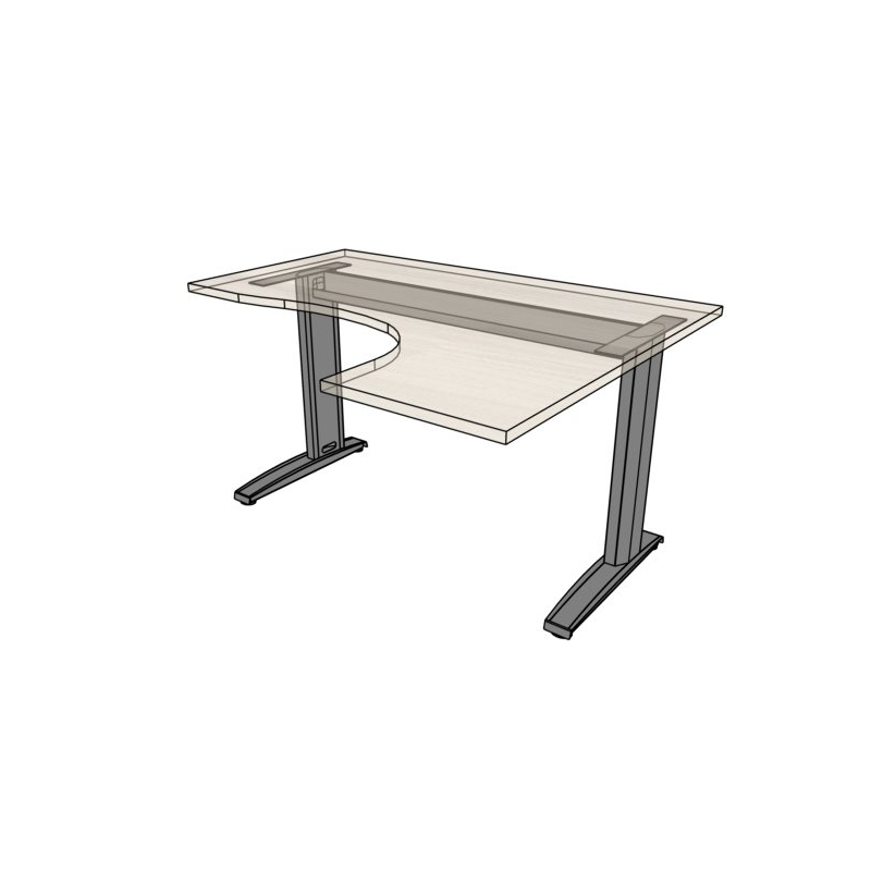 Biurko kształtowe prawe TORO TP 1602- 160/70x110/45x75h