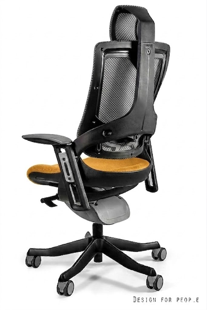 WAU 2 Fotel obrotowy czarny, siatka NW41 CHARCOAL/tkanina BL404 HONEY