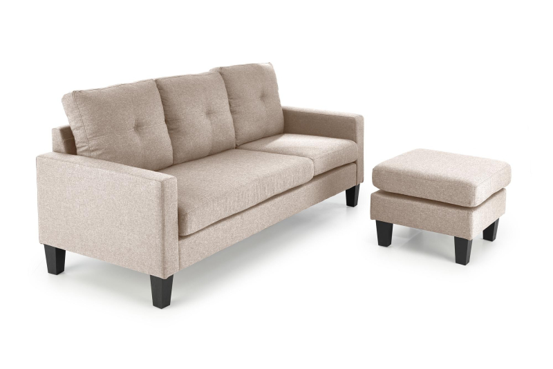 GERSON sofa z podnóżkiem, beżowy