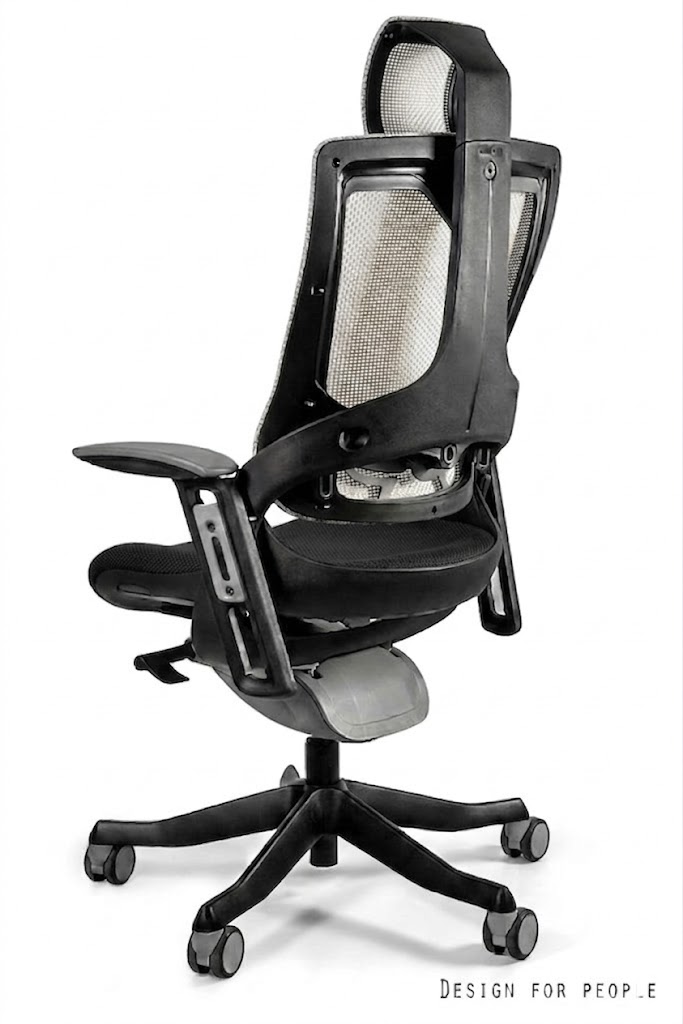 WAU 2 Fotel obrotowy czarny, siatka NW42 SNOWY/tkanina BL418 BLACK