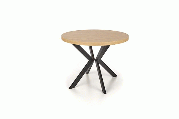 PERONI stół rozkładany 100-250/100/75 cm, dąb złoty - czarny