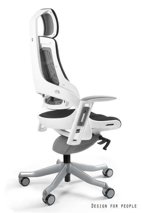 Fotel obrotowy WAU biały/tkanina BL408 KHAKI