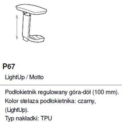 Fotel obrotowy lightUP 230 - P67TPU czarny