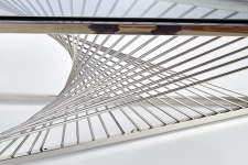 INFINITY ława, stelaż - srebrny, szkło - dymiony