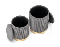 MONTY zestaw 2 puf, popielaty