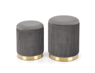 MONTY zestaw 2 puf, popielaty