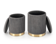 MONTY zestaw 2 puf, popielaty