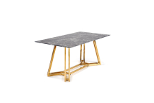 KONAMI stół, 160/90/75 cm, blat - czarny marmur, nogi - złoty