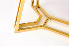 KONAMI stół, 160/90/75 cm, blat - czarny marmur, nogi - złoty