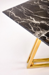 KONAMI stół, 160/90/75 cm, blat - czarny marmur, nogi - złoty