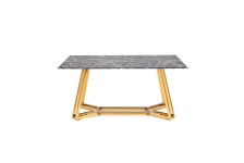 KONAMI stół, 160/90/75 cm, blat - czarny marmur, nogi - złoty