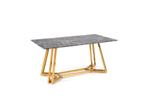 KONAMI stół, 160/90/75 cm, blat - czarny marmur, nogi - złoty