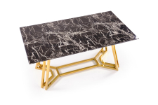 KONAMI stół, 160/90/75 cm, blat - czarny marmur, nogi - złoty